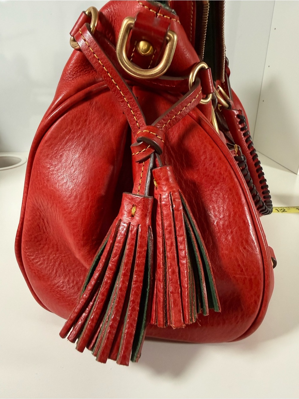 Dooney & Bourke Florentine Leather Satchel – Red - Picture 11 of 16